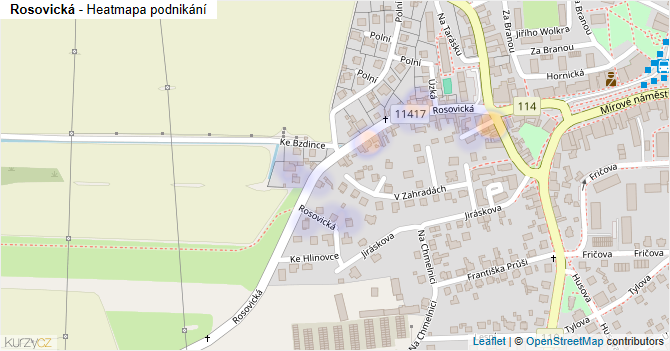 Rosovická - mapa podnikání