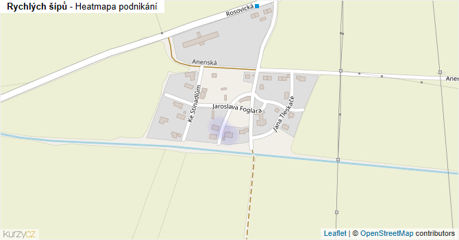 Rychlých šípů - mapa podnikání