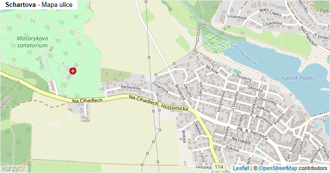 Schartova - mapa ulice