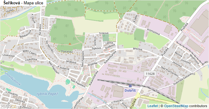 Šeříková - mapa ulice