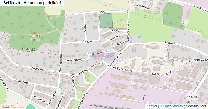 Šeříková - mapa podnikání