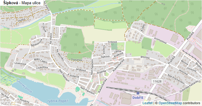 Šípková - mapa ulice