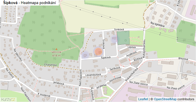 Šípková - mapa podnikání
