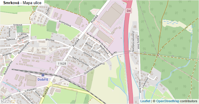 Smrková - mapa ulice