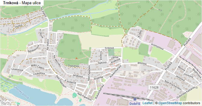 Trnková - mapa ulice