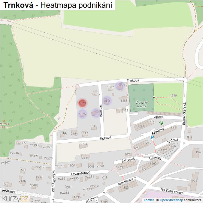 Mapa Trnková - Firmy v ulici.