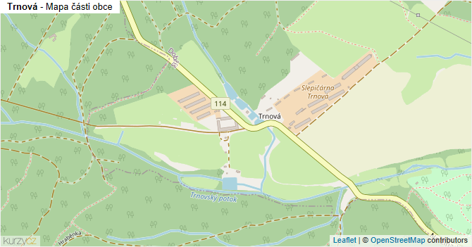 Trnová - mapa části obce