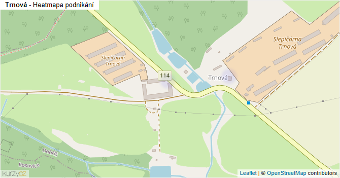 Trnová - mapa podnikání