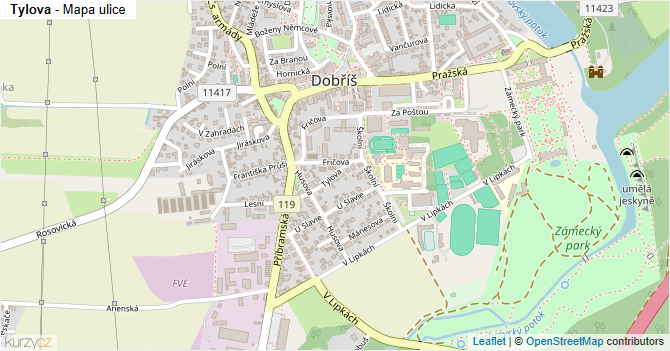 Tylova - mapa ulice