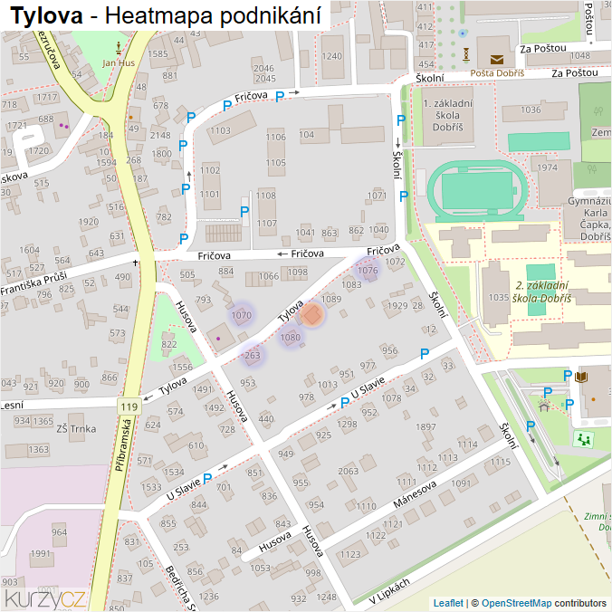 Mapa Tylova - Firmy v ulici.