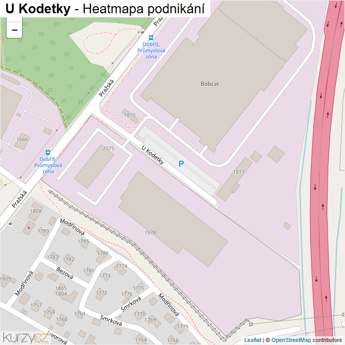 Mapa U Kodetky - Firmy v ulici.