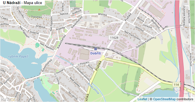 U Nádraží - mapa ulice
