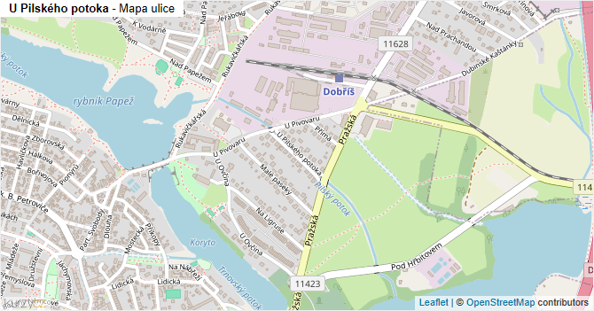U Pilského potoka - mapa ulice