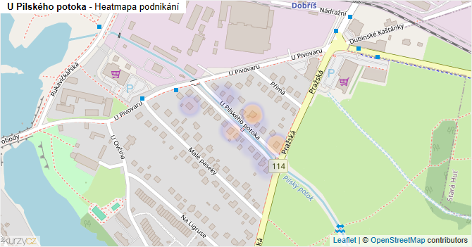 U Pilského potoka - mapa podnikání