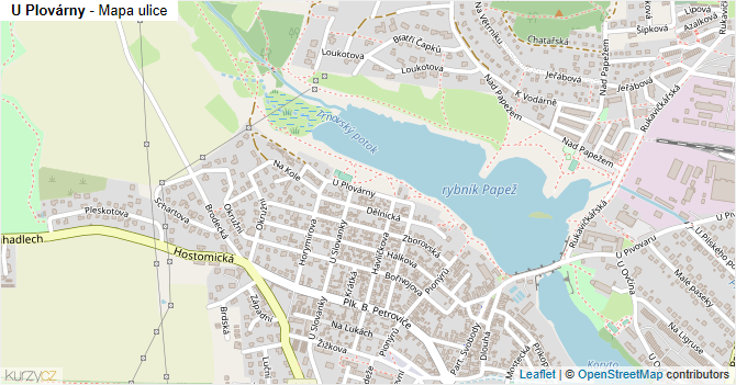U Plovárny - mapa ulice