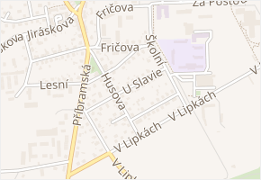 U Slavie v obci Dobříš - mapa ulice
