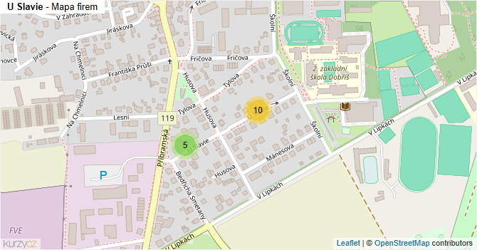 U Slavie - mapa firem
