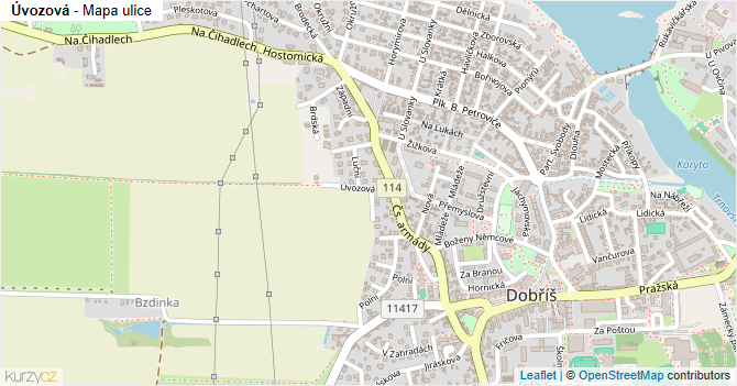 Úvozová - mapa ulice