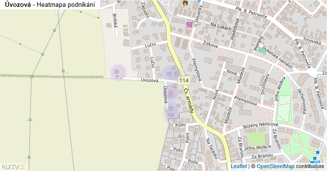 Úvozová - mapa podnikání