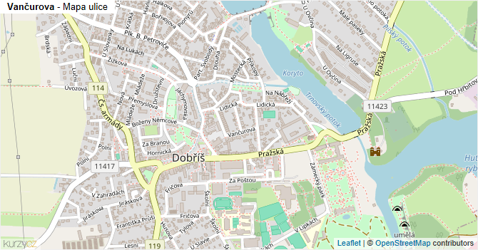 Vančurova - mapa ulice