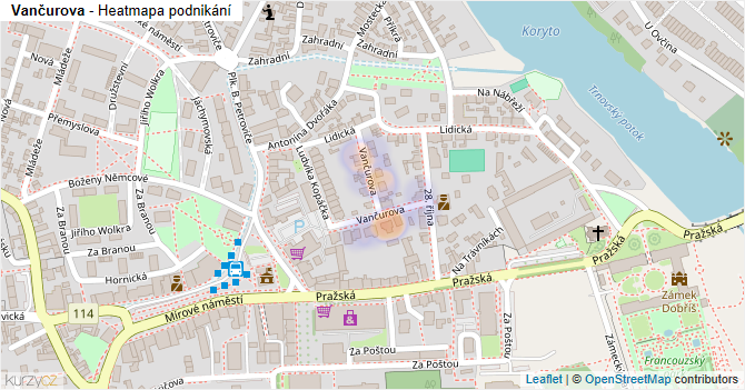 Vančurova - mapa podnikání