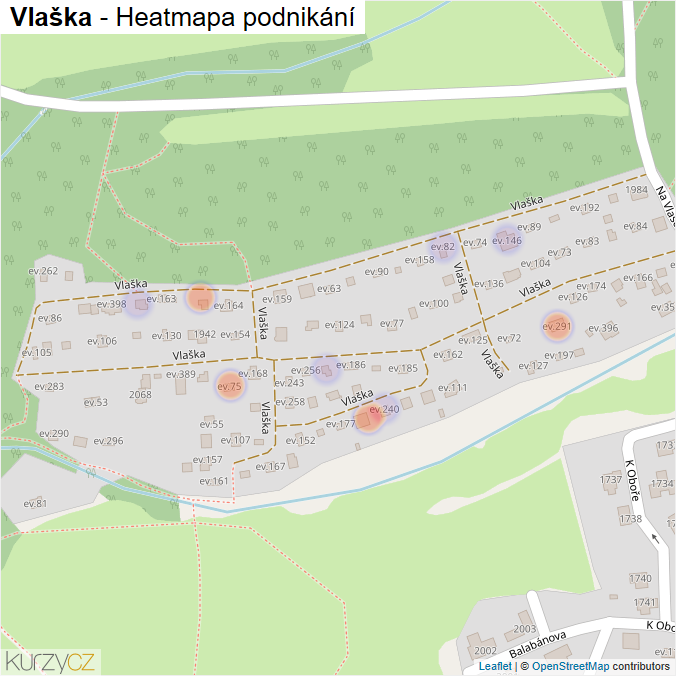 Mapa Vlaška - Firmy v ulici.