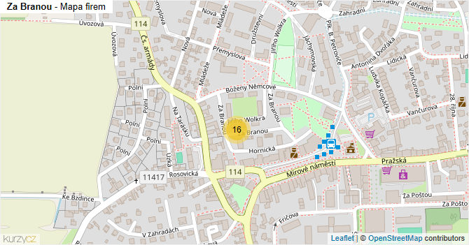 Za Branou - mapa firem