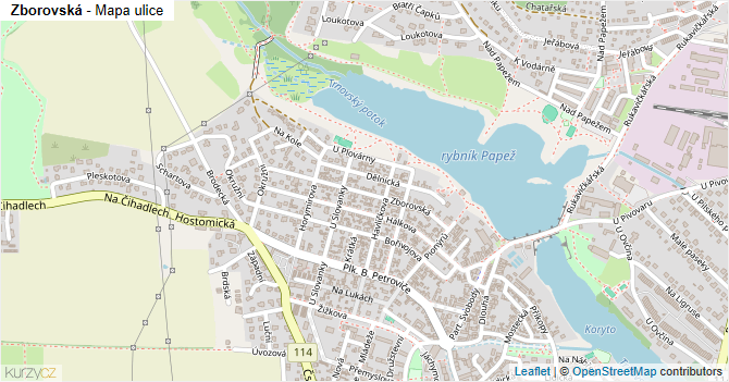 Zborovská - mapa ulice