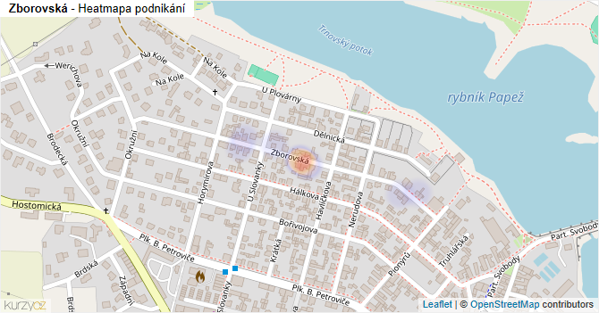 Zborovská - mapa podnikání