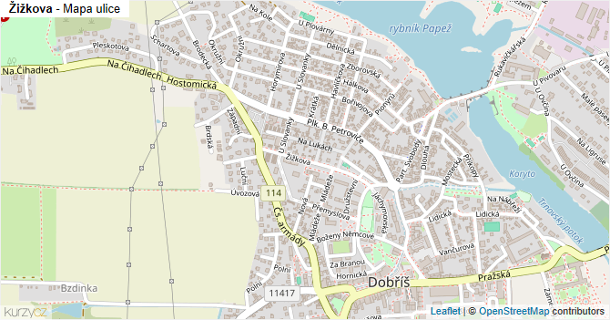 Žižkova - mapa ulice