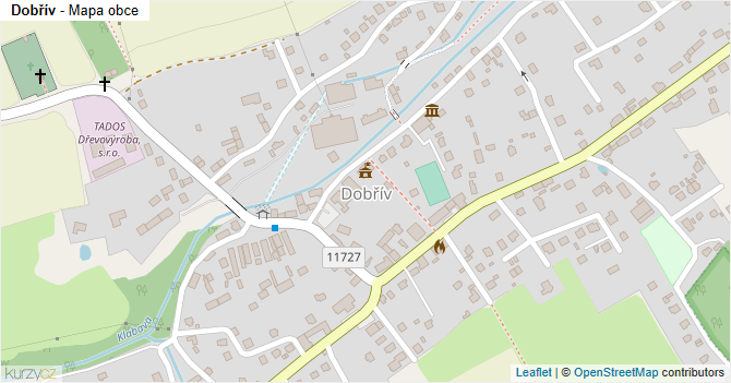 Dobřív - mapa obce