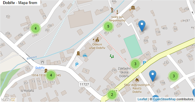 Dobřív - mapa firem
