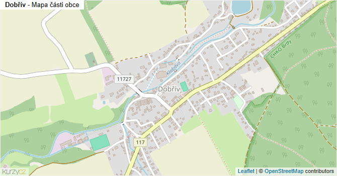 Dobřív - mapa části obce
