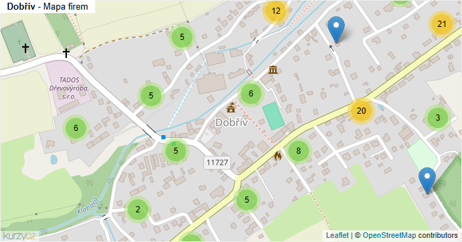 Dobřív - mapa firem