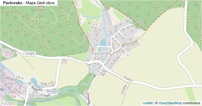 Pavlovsko - mapa části obce