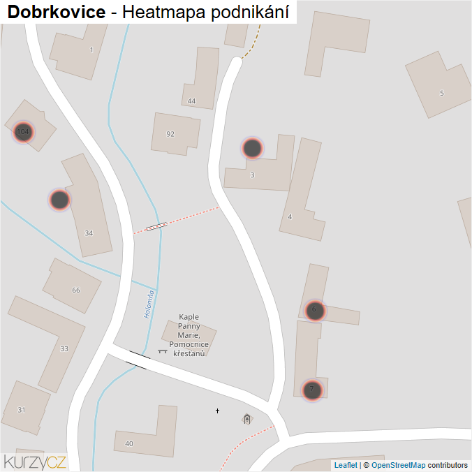 Mapa Dobrkovice - Firmy v obci.