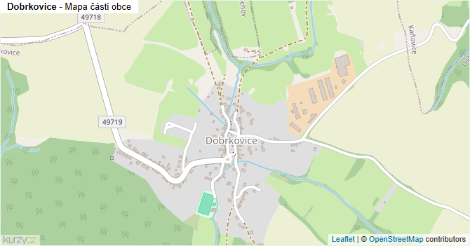 Dobrkovice - mapa části obce