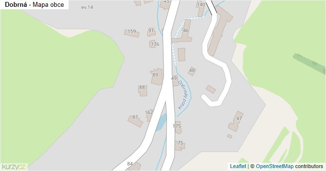 Dobrná - mapa obce