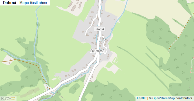 Dobrná - mapa části obce