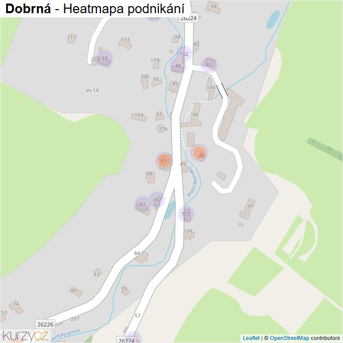 Mapa Dobrná - Firmy v části obce.