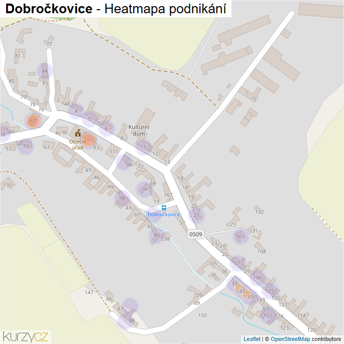 Mapa Dobročkovice - Firmy v části obce.