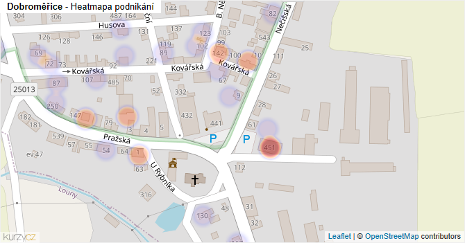 Dobroměřice - mapa podnikání