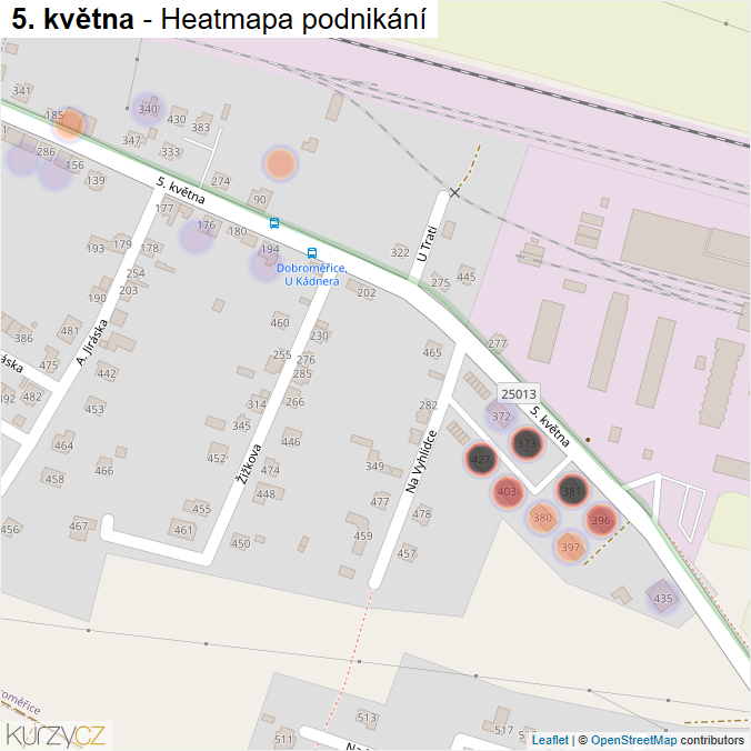 Mapa 5. května - Firmy v ulici.