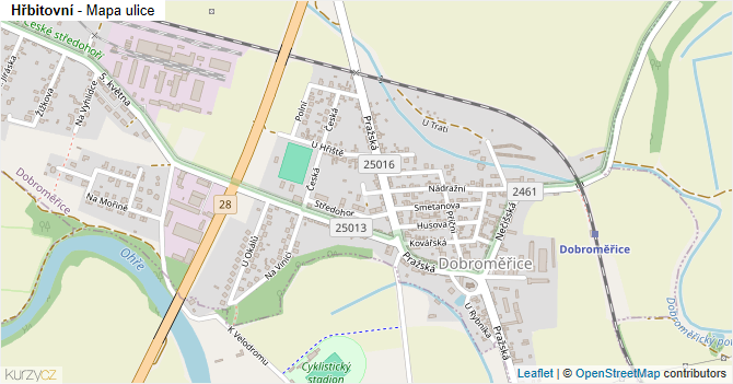 Hřbitovní - mapa ulice