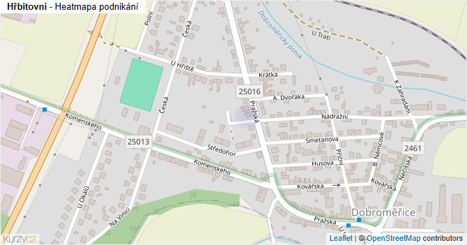 Hřbitovní - mapa podnikání