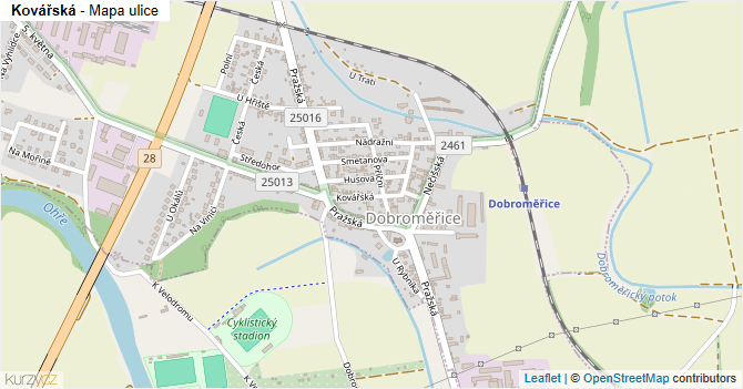 Kovářská - mapa ulice