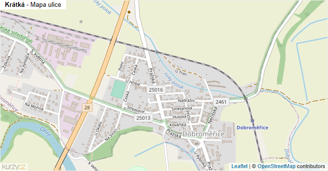 Krátká - mapa ulice