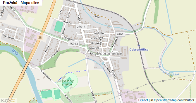 Pražská - mapa ulice
