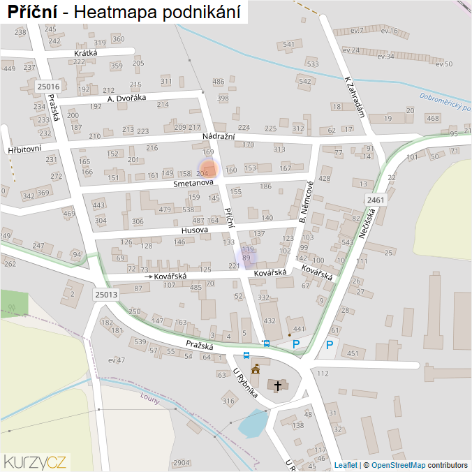 Mapa Příční - Firmy v ulici.