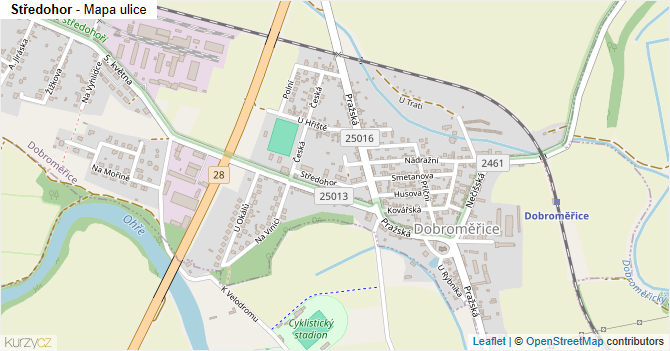 Středohor - mapa ulice